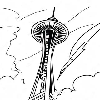 Seattle Space Needle Coloring Page 53529-44476