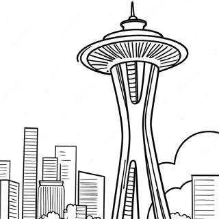 Seattle Space Needle Coloring Page 53529-44627