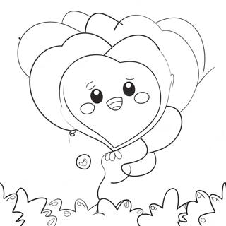 Cute Heart Shaped Balloons Coloring Page 5353-4285