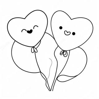 Cute Heart Shaped Balloons Coloring Page 5353-4286