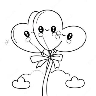 Cute Heart Shaped Balloons Coloring Page 5353-4287