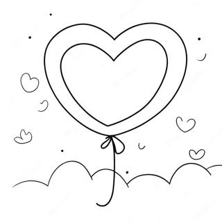 Cute Heart Shaped Balloons Coloring Page 5353-4288