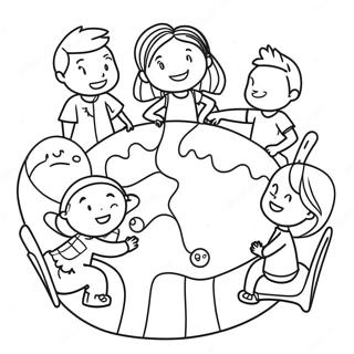 Diverse Friends Playing Together Coloring Page 53579-44503