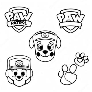 Colorful Paw Patrol Badges Coloring Page 53649-44562