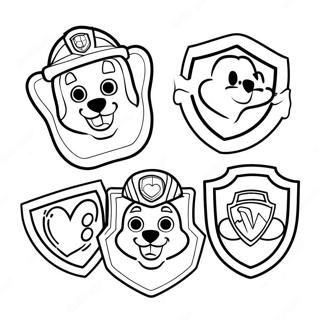 Colorful Paw Patrol Badges Coloring Page 53649-44563