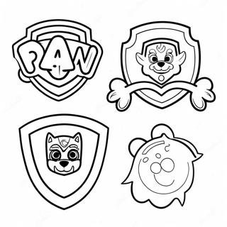 Colorful Paw Patrol Badges Coloring Page 53649-44564