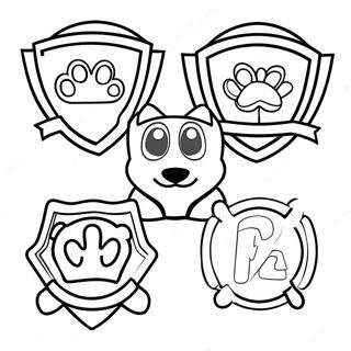 Colorful Paw Patrol Badges Coloring Page 53649-44721