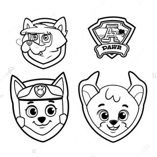 Colorful Paw Patrol Badges Coloring Page 53649-44722