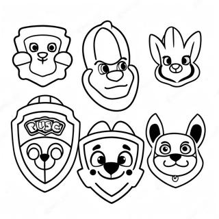 Colorful Paw Patrol Badges Coloring Page 53649-44724