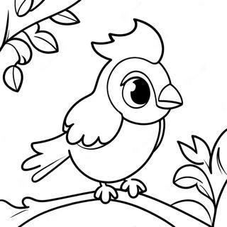 Cute Cockatiel Sitting On A Branch Coloring Page 53669-44733