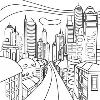 Futuristic Cityscape Coloring Page 53678-44738