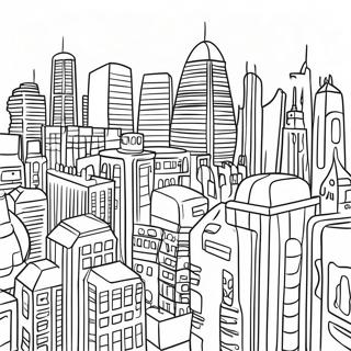 Futuristic Cityscape Coloring Page 53678-44739