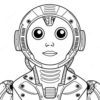 Futuristic Robot Coloring Page 53679-44576