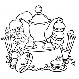 Tea Party Coloring Pages