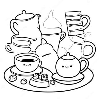 Tea Party Coloring Page 5372-4298