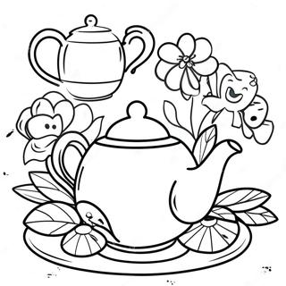 Tea Party Coloring Page 5372-4299