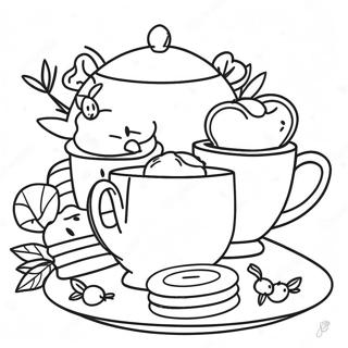 Tea Party Coloring Page 5372-4300