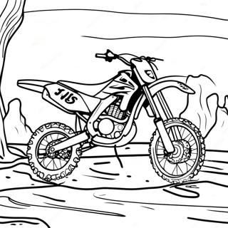 Honda Dirt Bike In The Mud Coloring Page 53739-44795