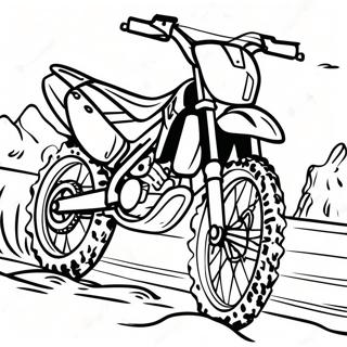 Honda Dirt Bike In The Mud Coloring Page 53739-44796