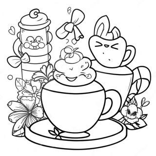 Fancy Tea Party Coloring Page 5373-4301