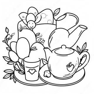 Fancy Tea Party Coloring Page 5373-4303