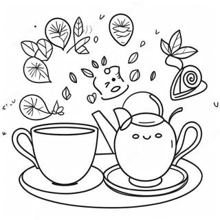 Fancy Tea Party Coloring Page 5373-4304