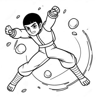 Rock Lee In Dynamic Pose Coloring Page 53779-44825