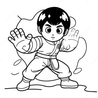 Rock Lee In Dynamic Pose Coloring Page 53779-44826