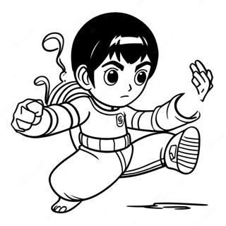 Rock Lee In Dynamic Pose Coloring Page 53779-44827