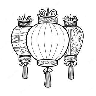 Festive Chinese Lanterns Coloring Page 53799-44849