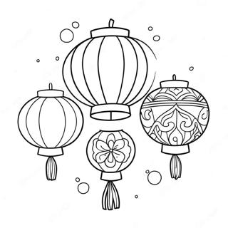 Festive Chinese Lanterns Coloring Page 53799-44850