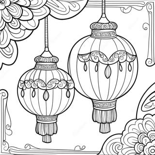 Festive Chinese Lanterns Coloring Page 53799-44851