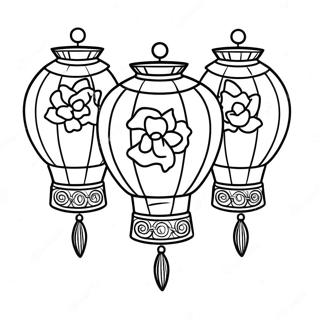 Festive Chinese Lanterns Coloring Page 53799-44852