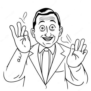 Pee Wee Herman In Silly Pose Coloring Page 53829-44867