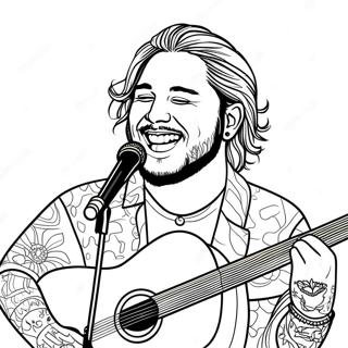 Post Malone With Guitar Coloring Page 53839-44882