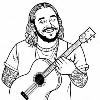 Post Malone With Guitar Coloring Page 53839-44883