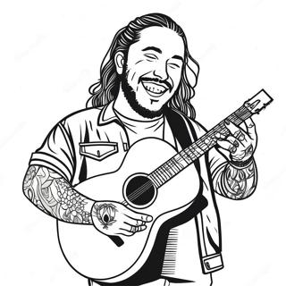 Post Malone With Guitar Coloring Page 53839-44884