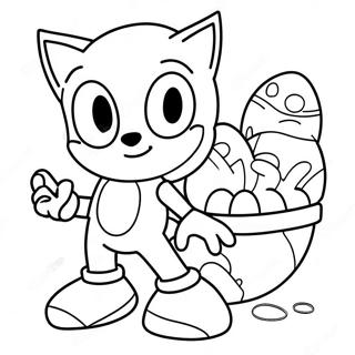 Sonic With Easter Eggs Coloring Page 53849-44870