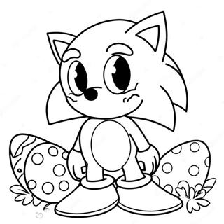 Sonic With Easter Eggs Coloring Page 53849-44871