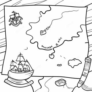 Treasure Map With Pirates Coloring Page 53859-44887