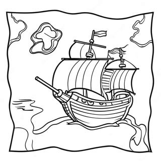 Treasure Map With Pirates Coloring Page 53859-44888