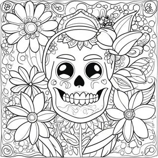 Vibrant Mexican Flowers Coloring Page 53879-44897