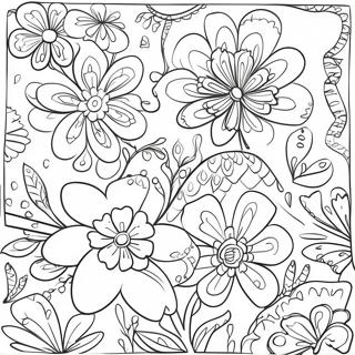 Vibrant Mexican Flowers Coloring Page 53879-44899