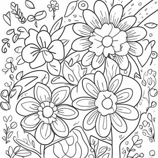 Vibrant Mexican Flowers Coloring Page 53879-44900