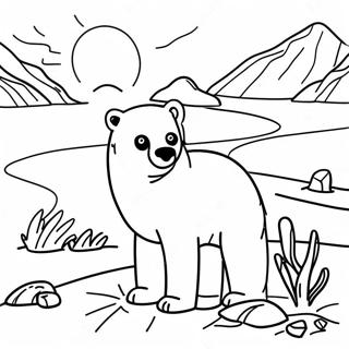 Arctic Animals In Tundra Coloring Page 53889-44916