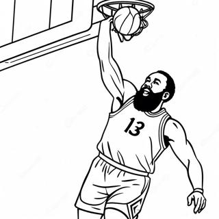 James Harden Dunking Basketball Coloring Page 53899-44917