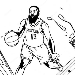 James Harden Dunking Basketball Coloring Page 53899-44918