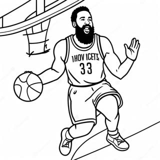 James Harden Dunking Basketball Coloring Page 53899-44919