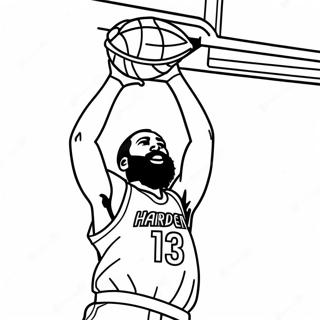 James Harden Dunking Basketball Coloring Page 53899-44920