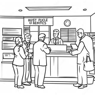 Busy Post Office Scene Coloring Page 53909-44923